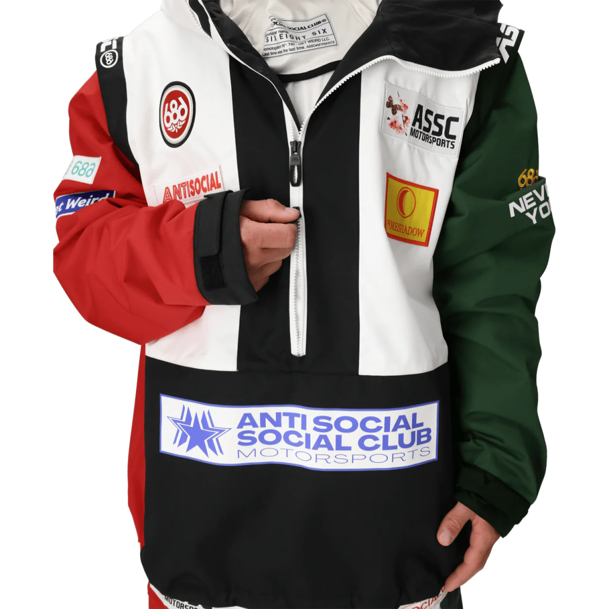 686 Anti Social Social Club Men's F1 Shell Anorak 2026 White Colorblock - Image 2