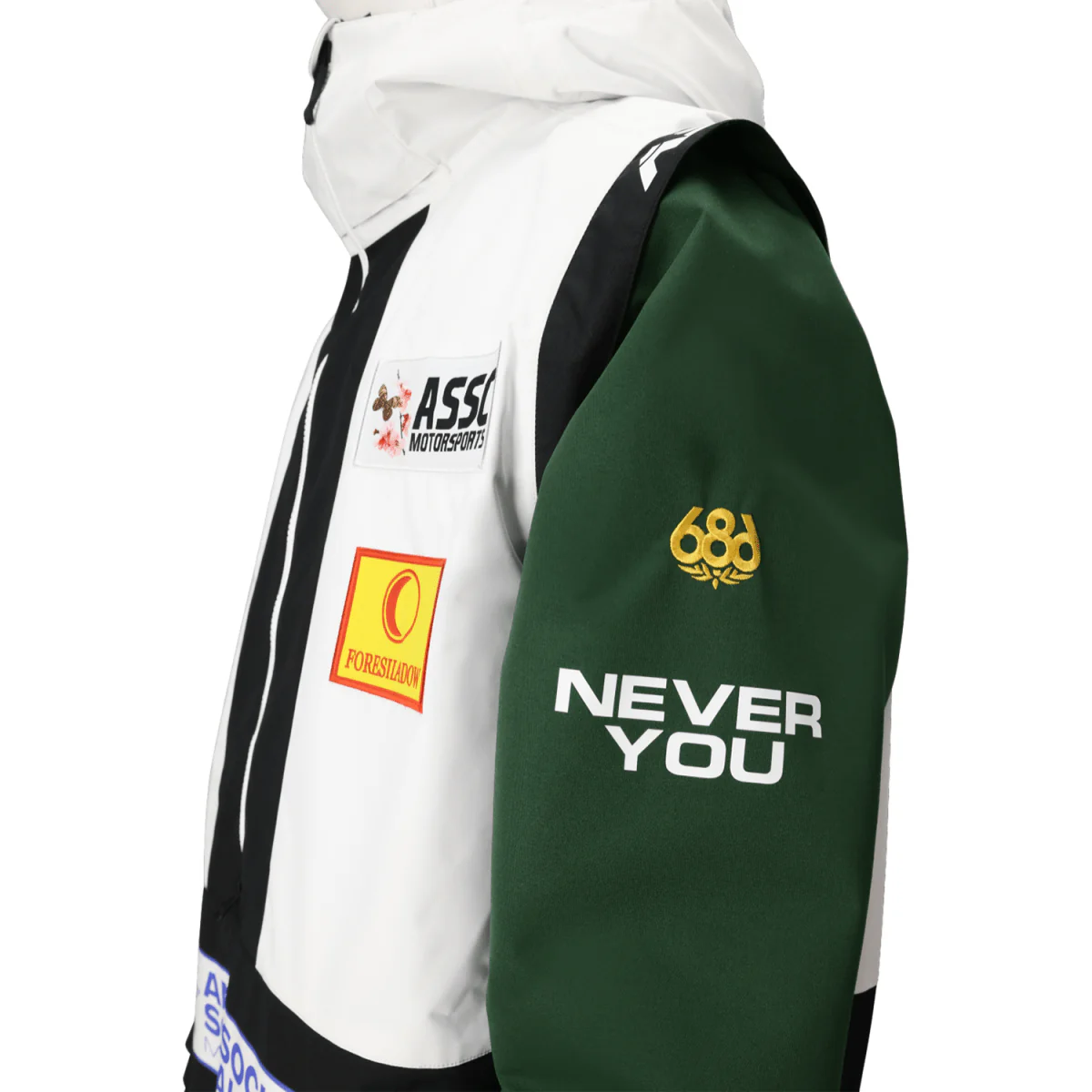 686 Anti Social Social Club Men's F1 Shell Anorak 2026 White Colorblock - Image 4