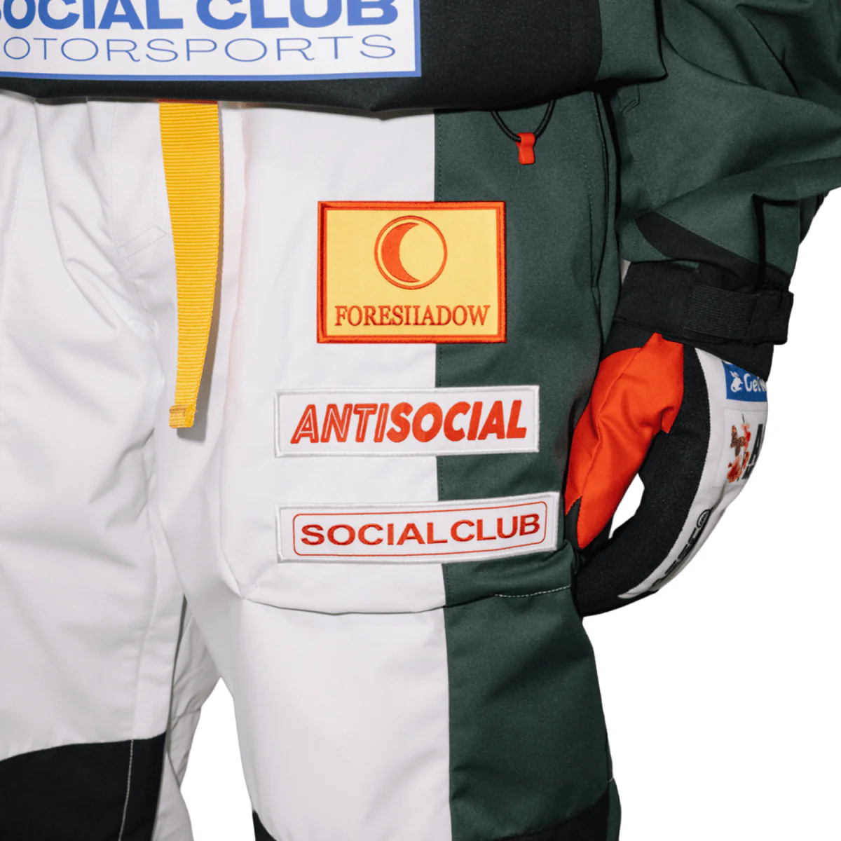 686 Anti Social Social Club  Men's F1 Shell Pant 2026 White Colorblock - Image 3