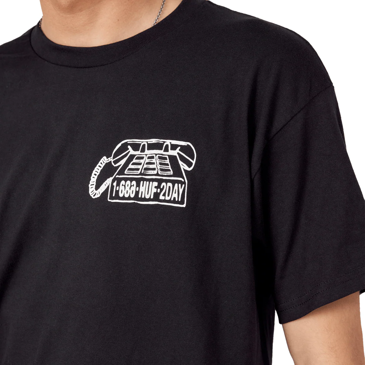 686 Huf 2 Day Heavyweight Premium Short Sleeve T-Shirt Huf Black - Image 3