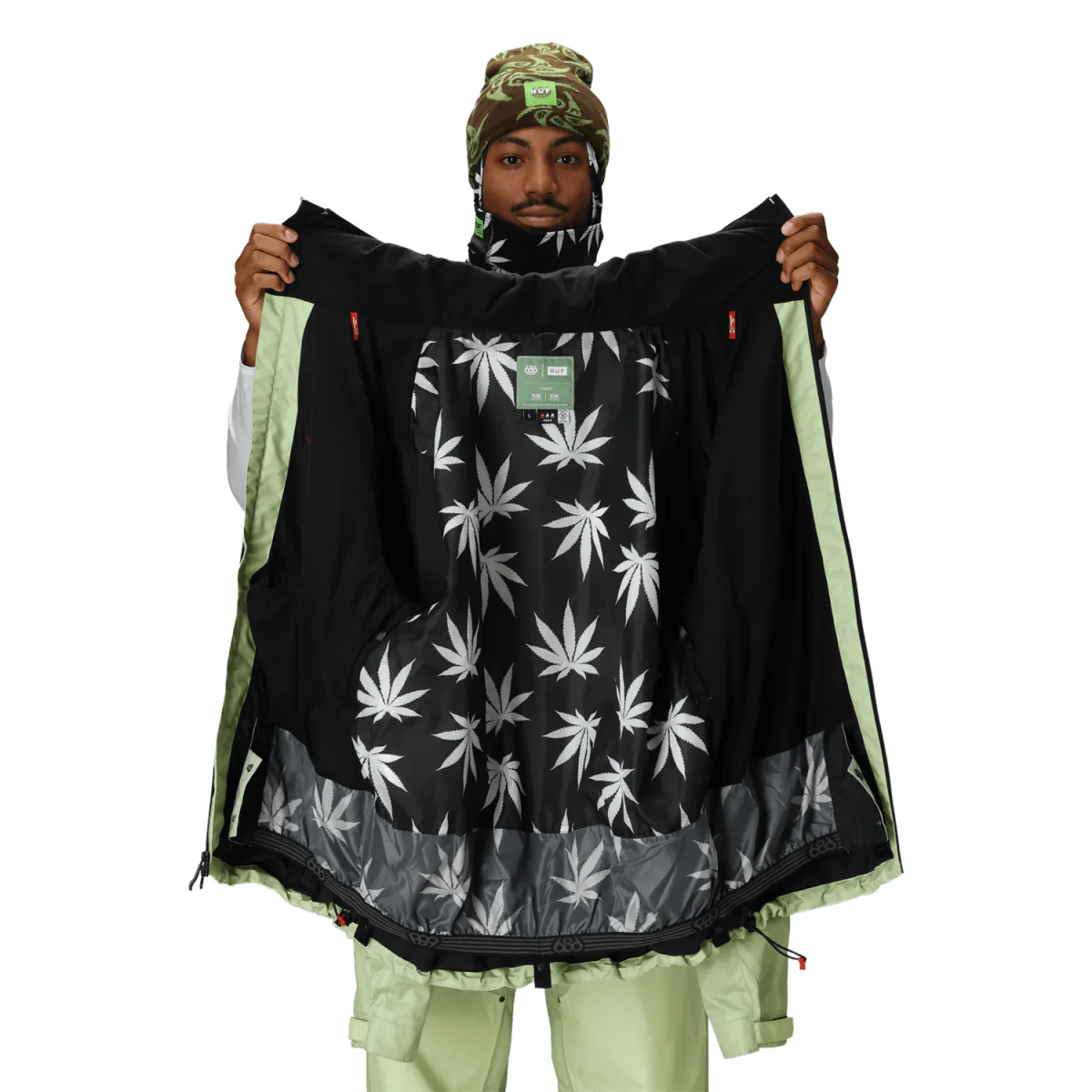 686 Huf Men's Double H Shell Jacket 2026 Huf Green Colorblock - Image 6