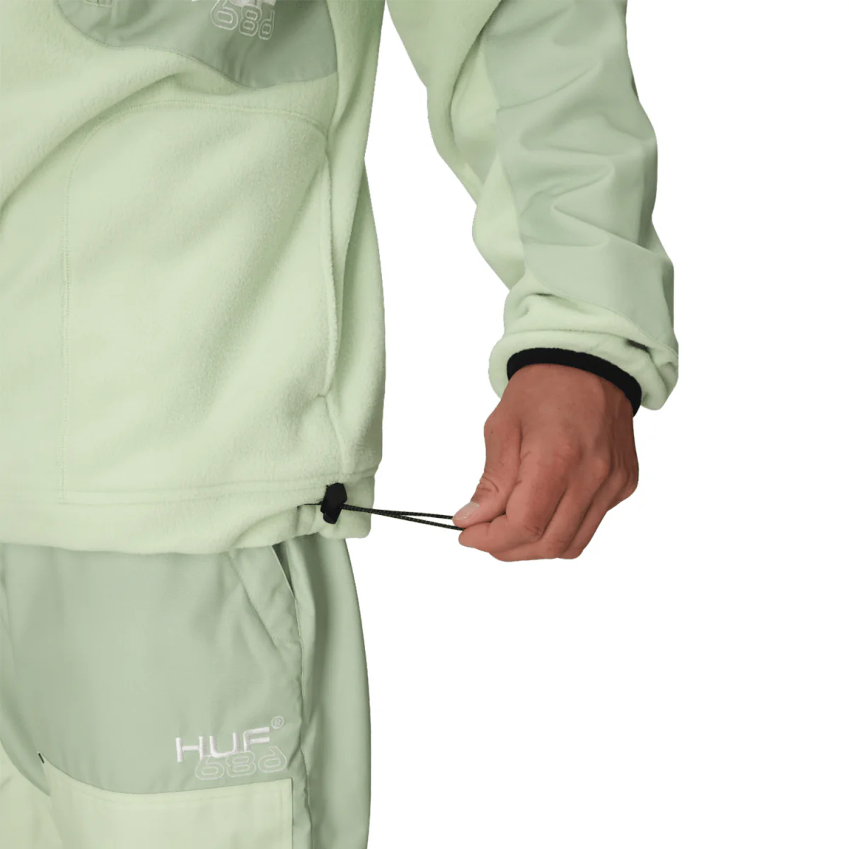 686 Huf  Men's Fleece Crewneck 2026 Green Colorblock - Image 6