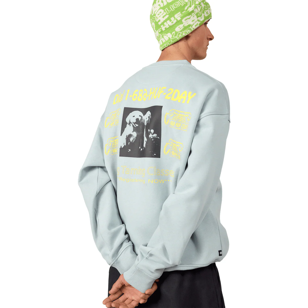 686 Huf Premium Heavyweight Crew Sweatshirt Huf Light Blue - Image 2