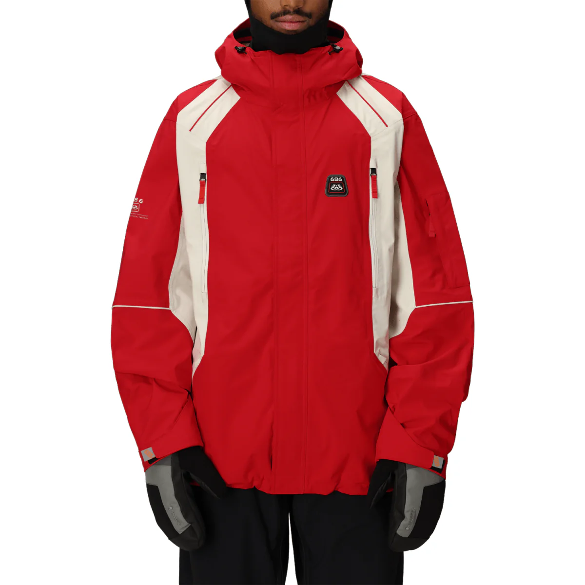 686 Men's 2002 X3 Shell Jacket 2026 True Red Colorblock - Image 2