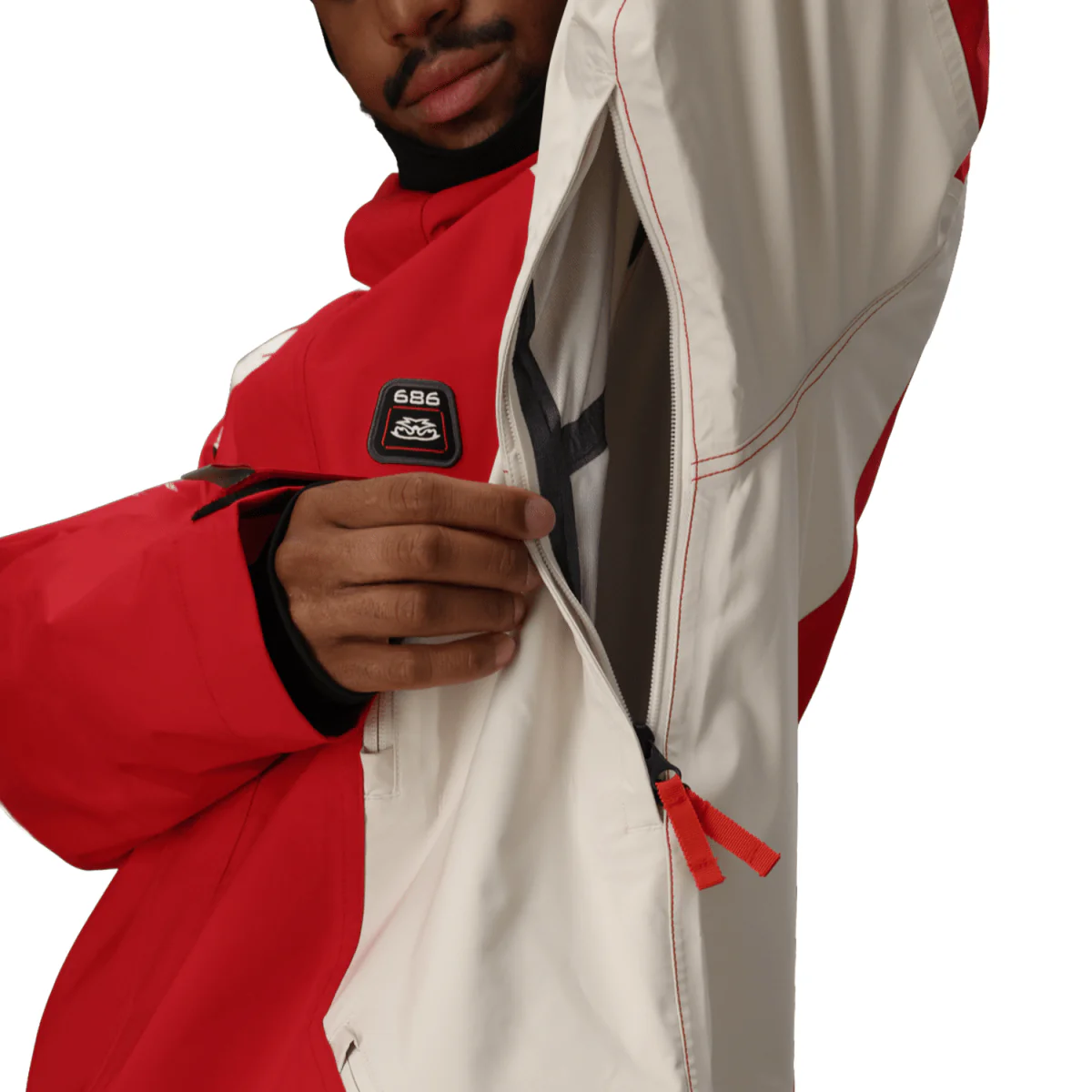 686 Men's 2002 X3 Shell Jacket 2026 True Red Colorblock - Image 5