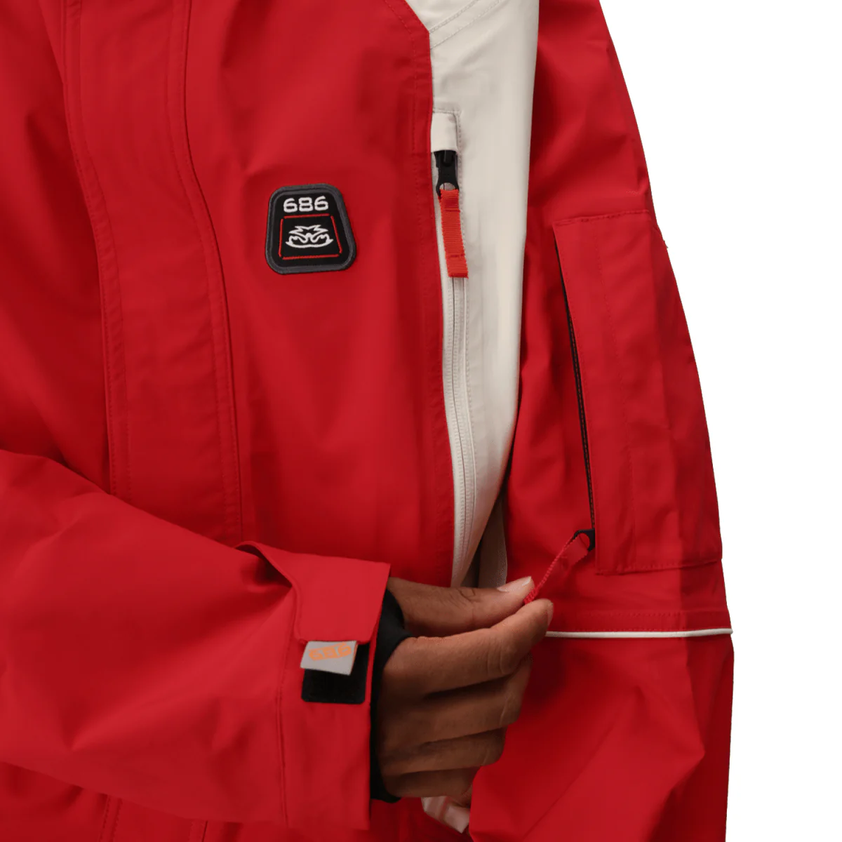 686 Men's 2002 X3 Shell Jacket 2026 True Red Colorblock - Image 6