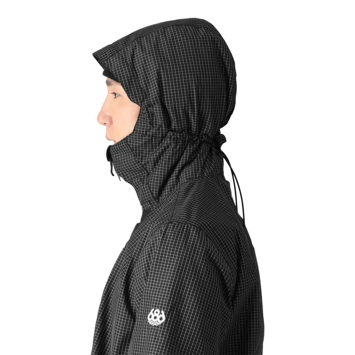 686 Men's Ghost 2.5L Anorak 2025 Black Grid Colourblock - Image 2