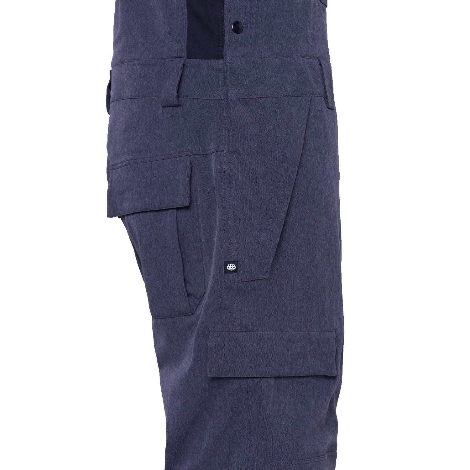 686 Men's Hot Lap Bib Pant 2024 Black Denim - Image 4