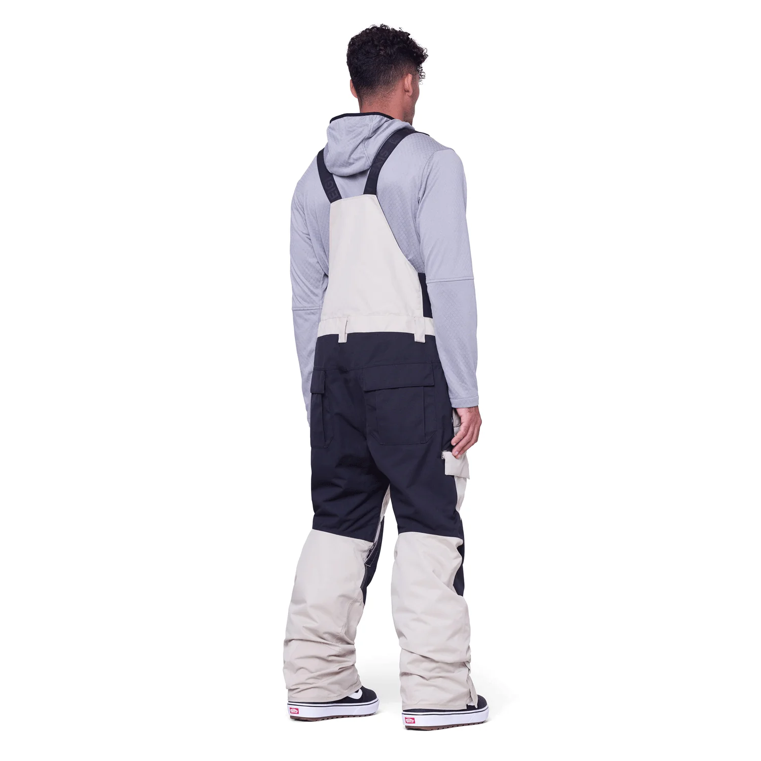 686 Men's Hot Lap Bib Pant 2024 Putty Colorblock - Image 3