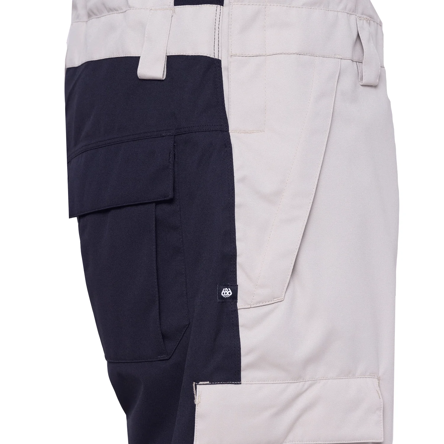 686 Men's Hot Lap Bib Pant 2024 Putty Colorblock - Image 4