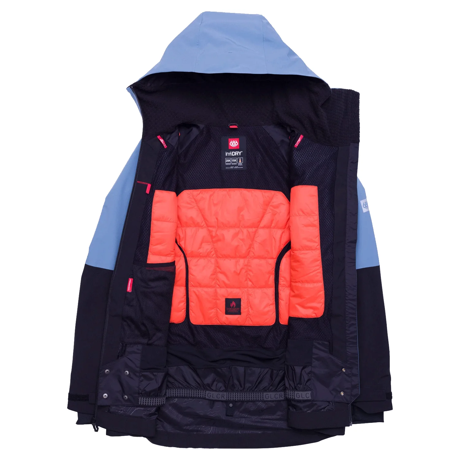 686 Men's Hydra Thermagraph Jacket 2024 Steel Blue Colorblock - Image 3