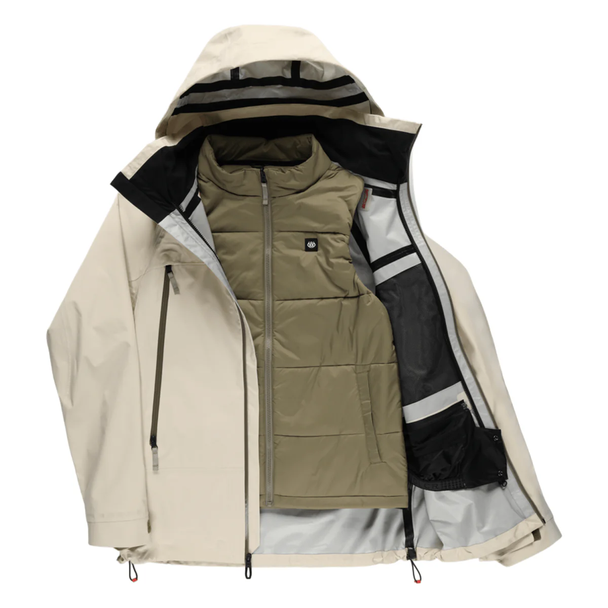 686 Men's Smarty 3-In-1 Rodeo 3L Jacket 2026 Limestone - Image 6