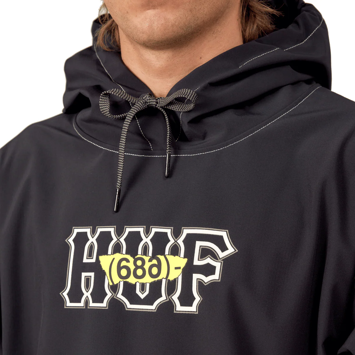 686 Men's Waterproof Team Hoodie 2025 Huf Black - Image 3