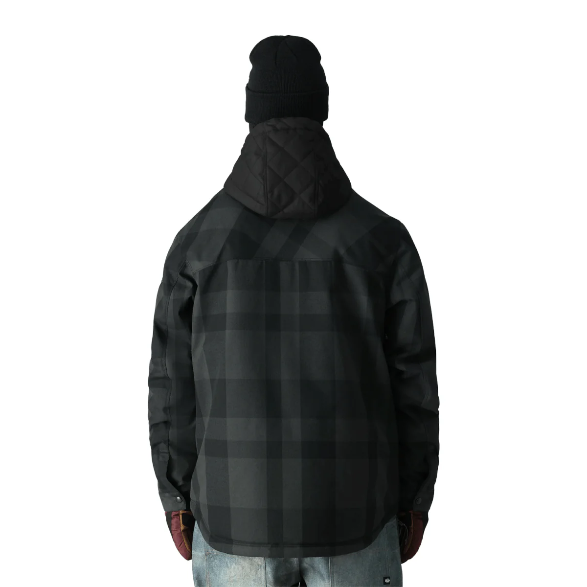 686 Men's Woodland Jacket 2025 Tonal Black Plaid - Image 2