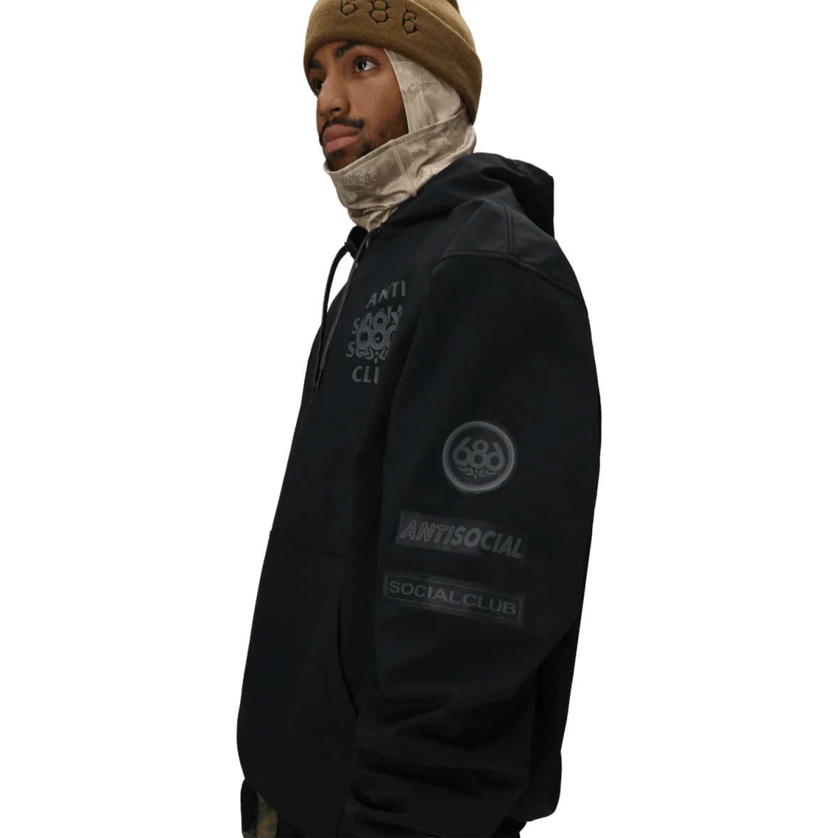 686 Waterproof Anti Social Social Club Men's F1 Hoody 2026 Black - Image 4