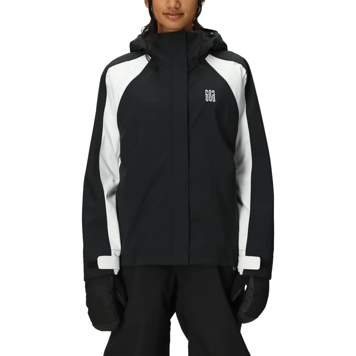 686 Women's Hologram Shell Jacket 2026 Black Colorblock - Image 2