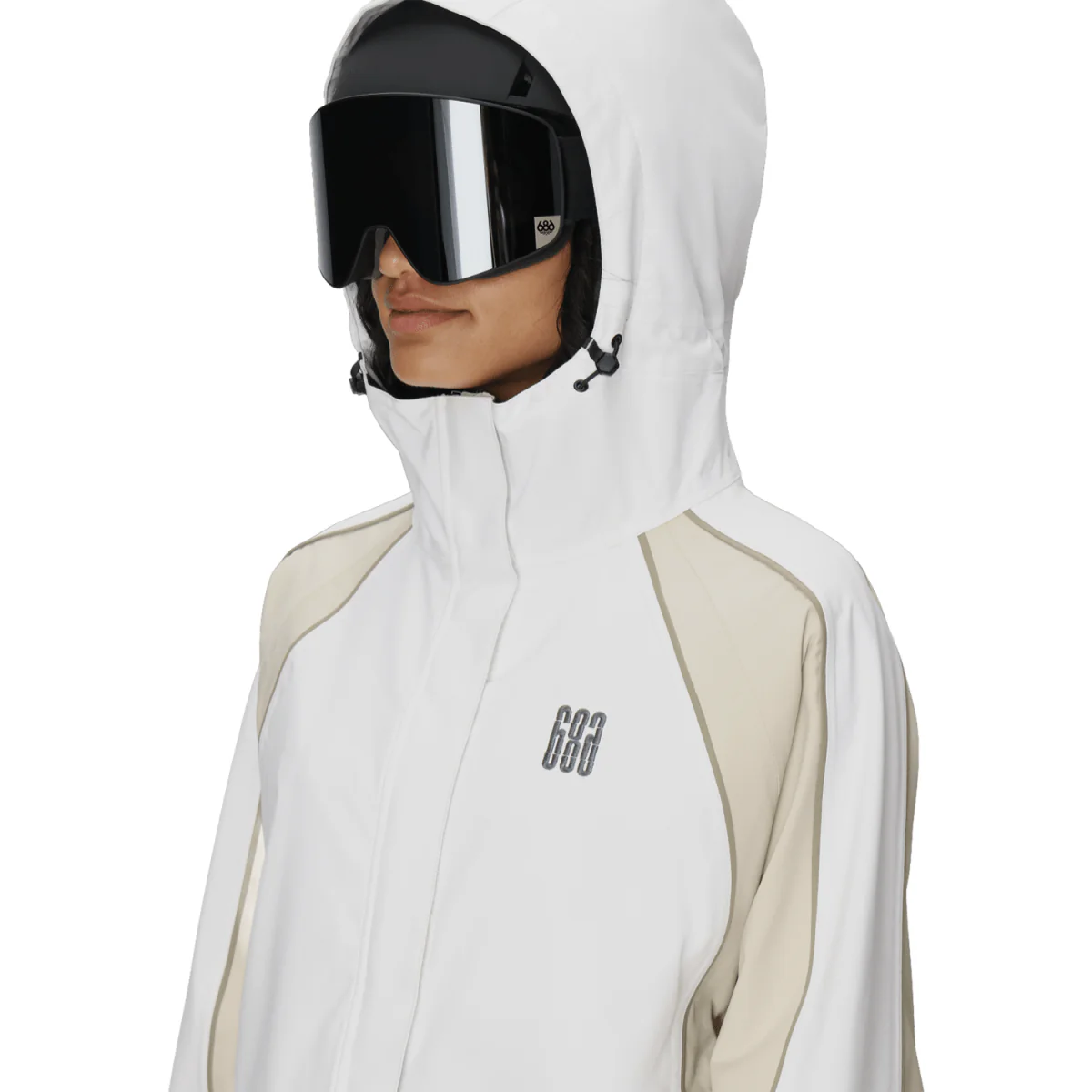 686 Women's Hologram Shell Jacket 2026 White Colorblock - Image 4
