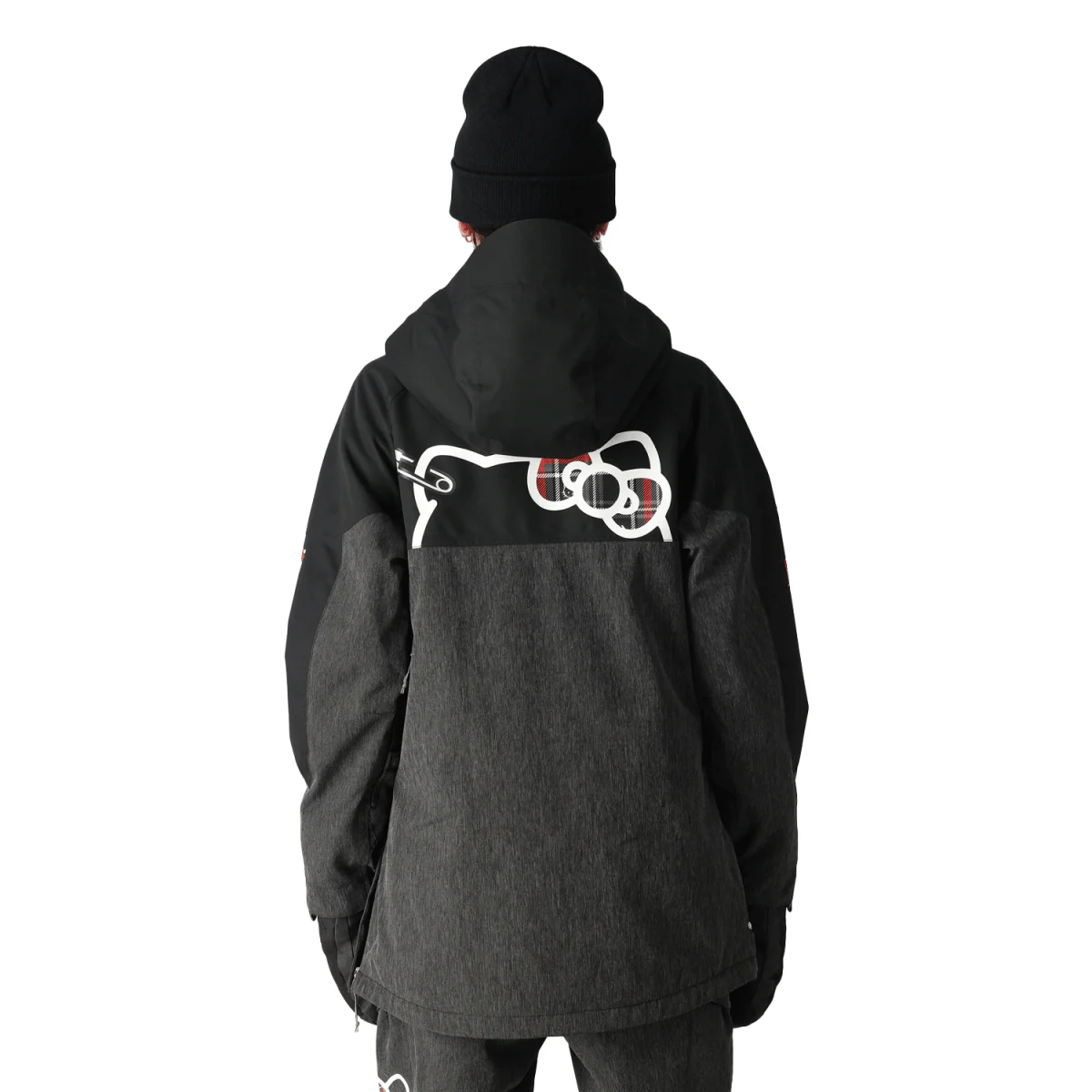 686 Women's Upton Anorak 2025 Hello Kitty Black Denim - Image 2