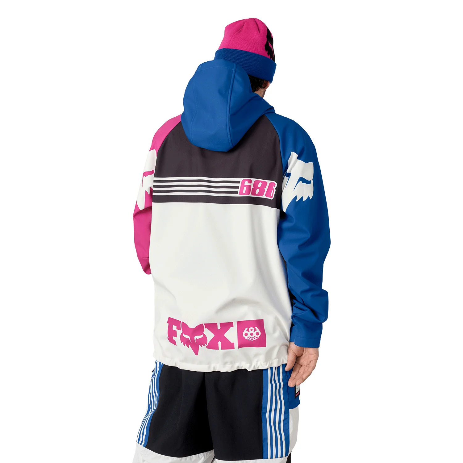 686 x Fox Waterproof Hoody 2026 Fox White Colourblock - Image 2