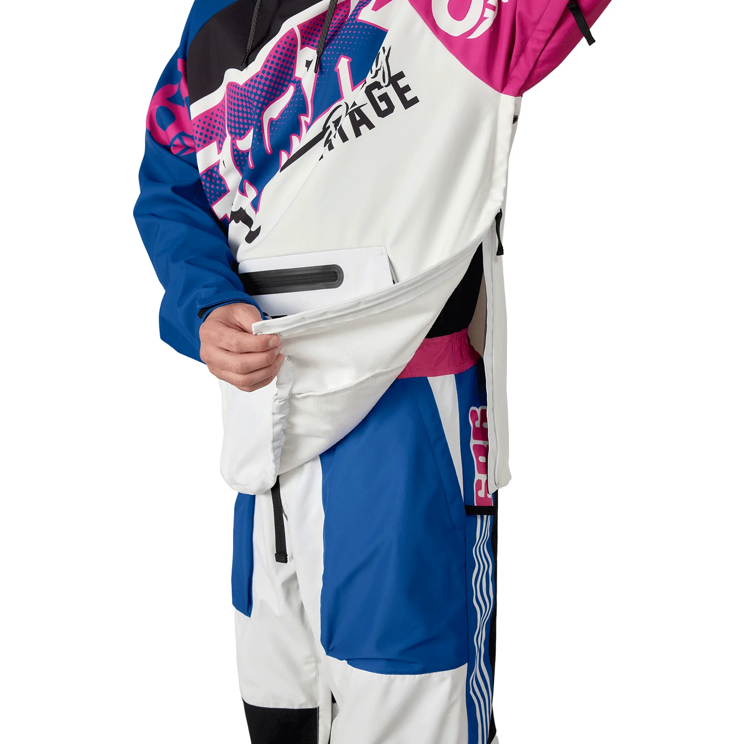 686 x Fox Waterproof Hoody 2026 Fox White Colourblock - Image 3