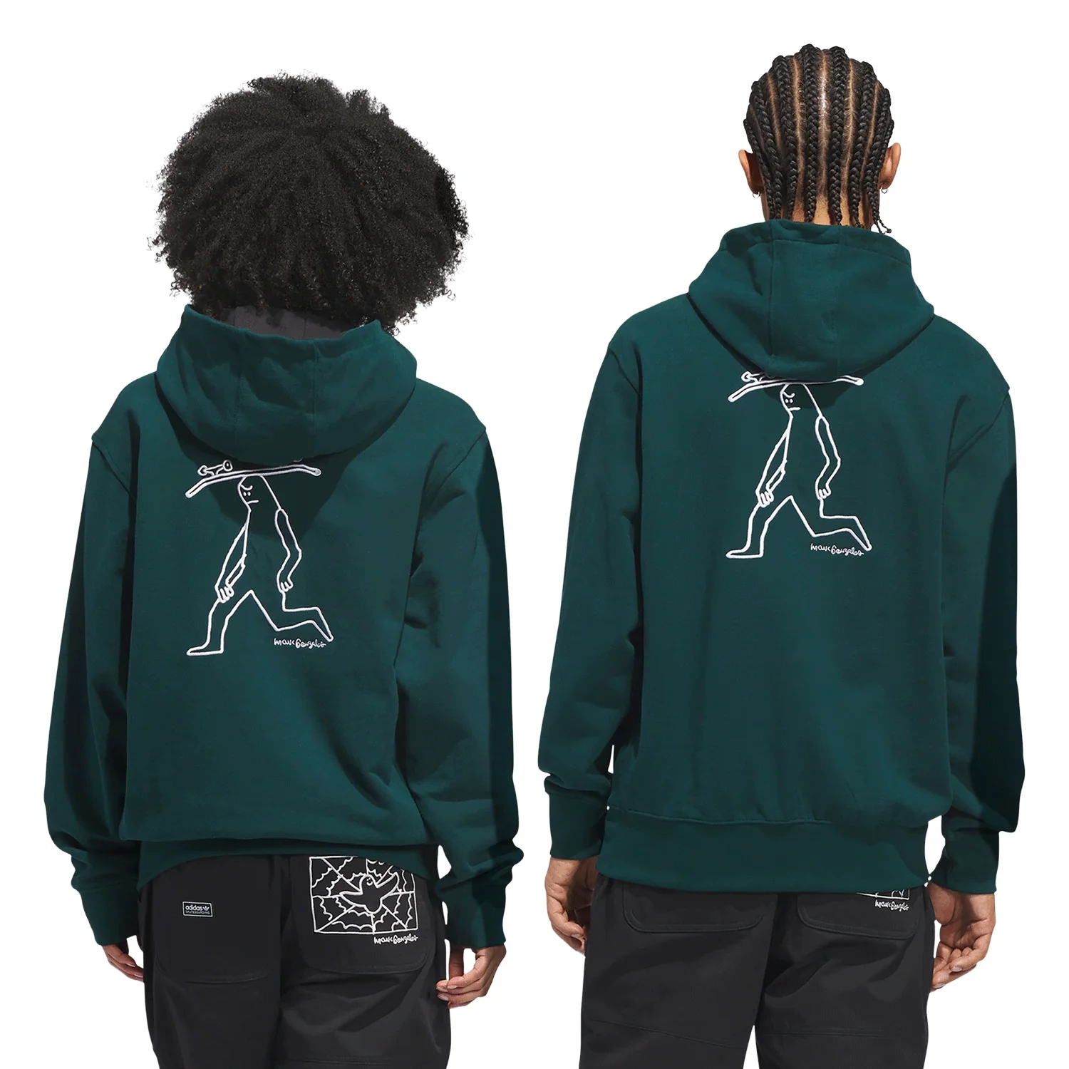 Adidas Gonz Head Hoody Aurora Ivy/Black - Image 2
