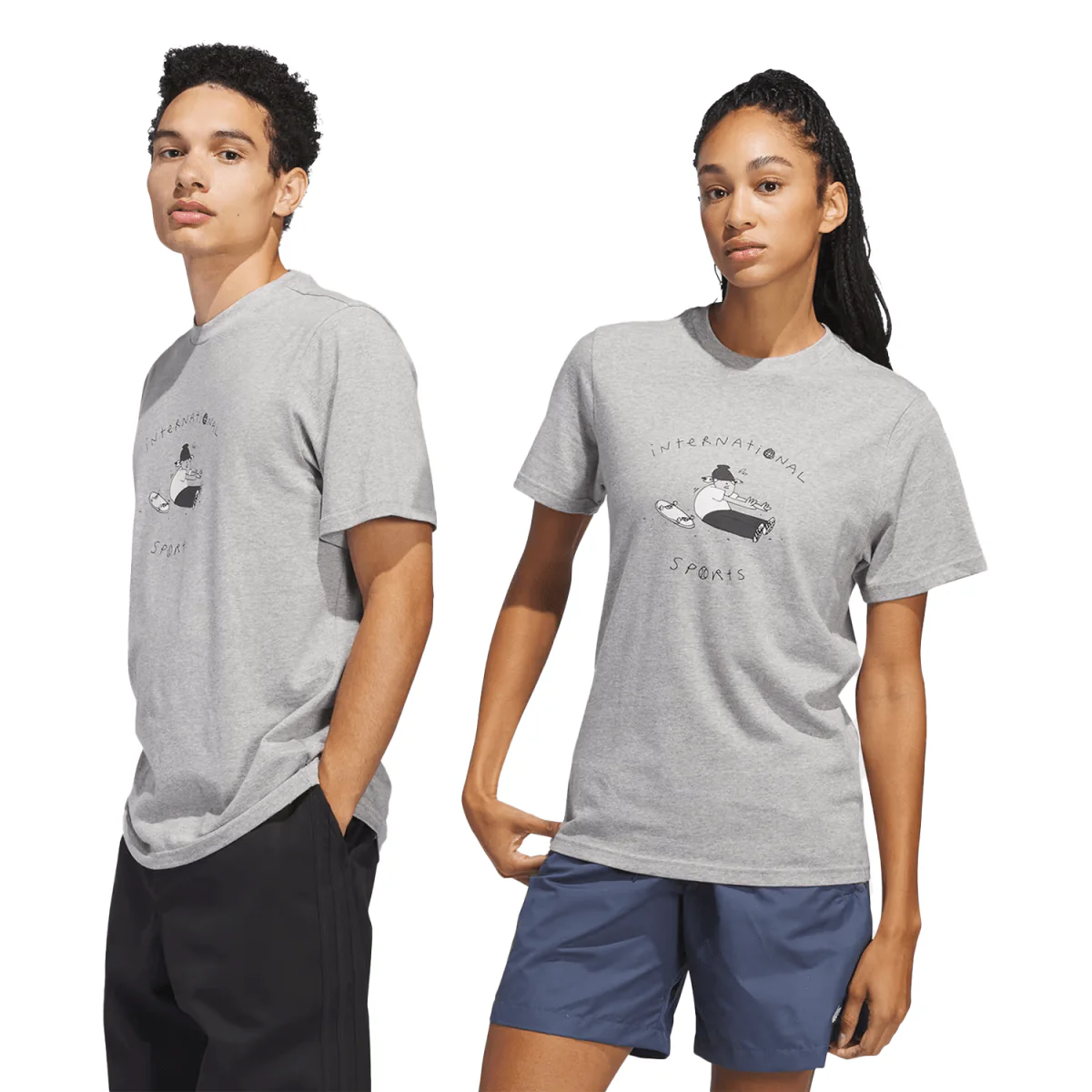 Adidas HJ Stretch T-Shirt Medium Grey Heather - Image 2