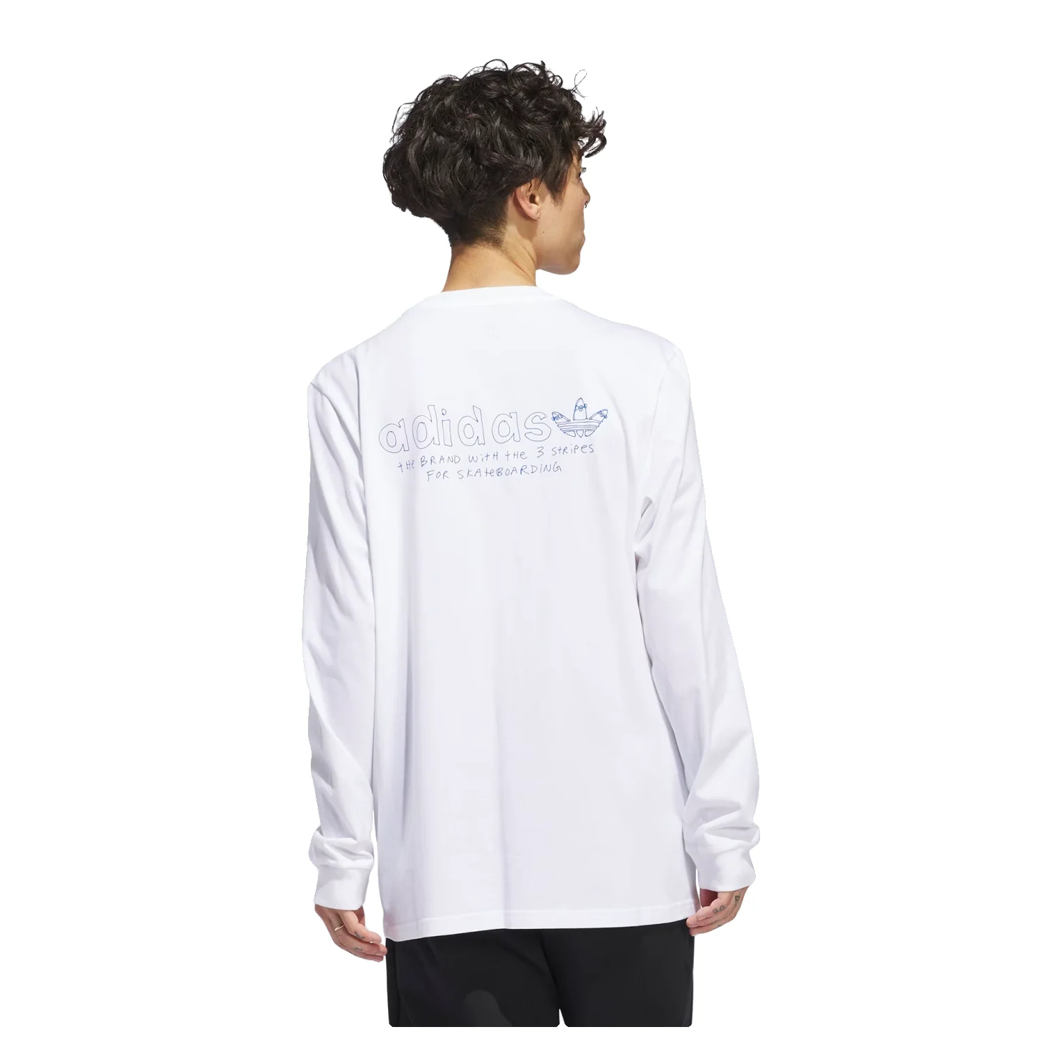 Adidas Men's Henry Jones L/S T Shirt White/Royal Blue - Image 2