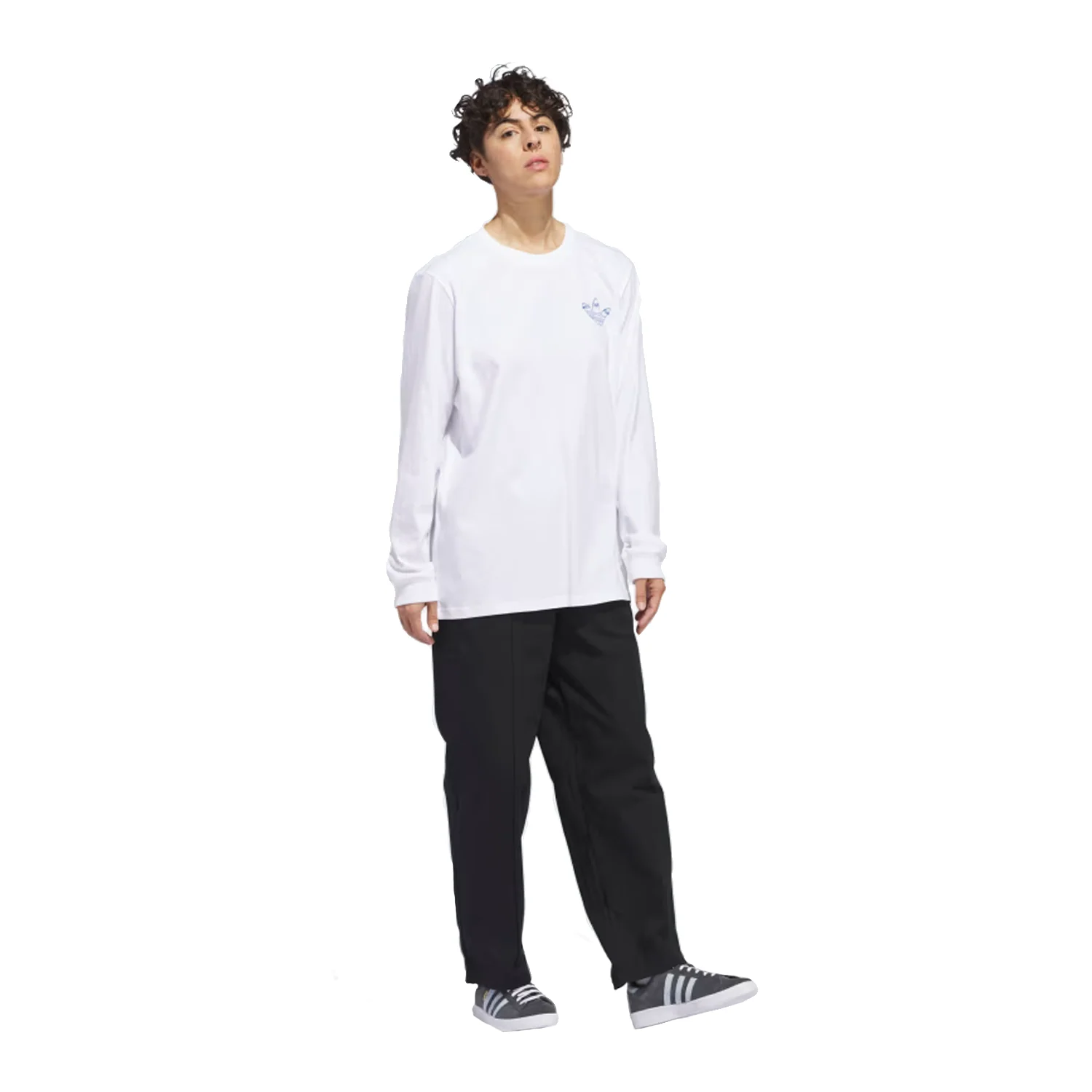 Adidas Men's Henry Jones L/S T Shirt White/Royal Blue - Image 3
