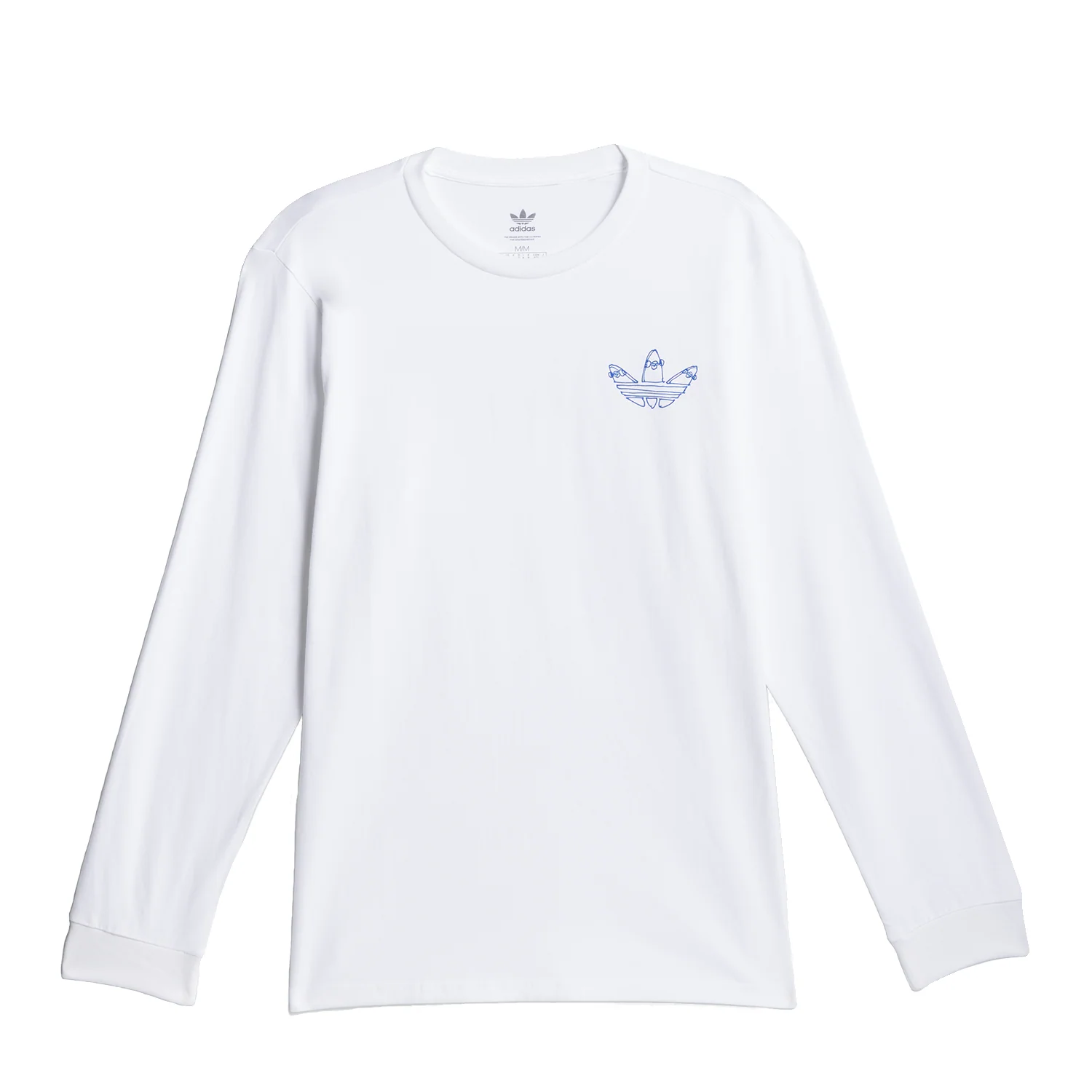 Adidas Men's Henry Jones L/S T Shirt White/Royal Blue - Image 4
