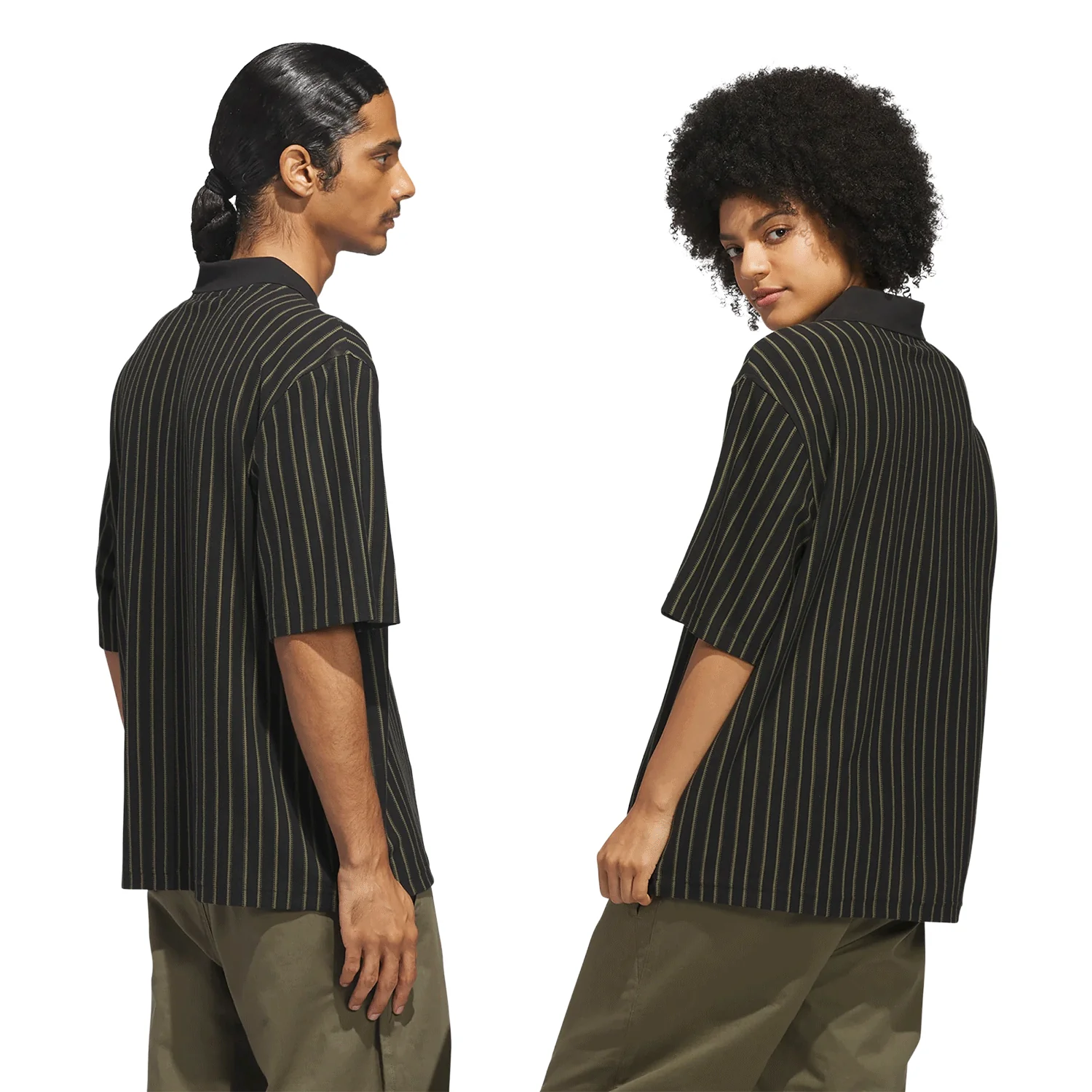 Adidas Skateboarding Classic Polo Shirt Black/Olive Strata - Image 2