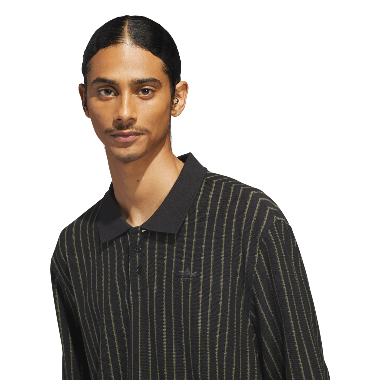 Adidas Skateboarding Classic Polo Shirt Black/Olive Strata - Image 3