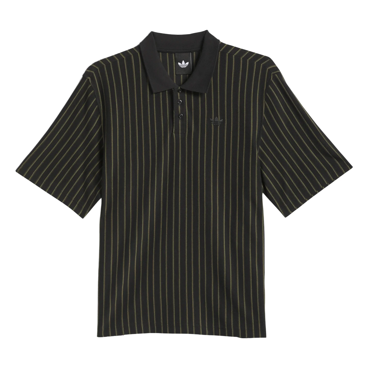Adidas Skateboarding Classic Polo Shirt Black/Olive Strata - Image 4
