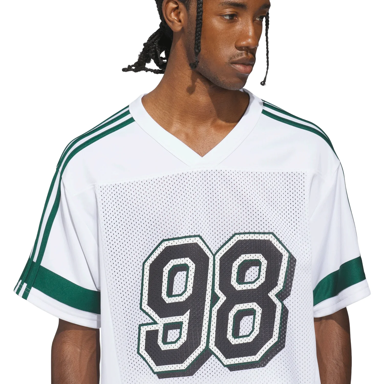 Adidas Tyshawn Jersey White/Ice Gold Met/Collegiate Green - Image 3
