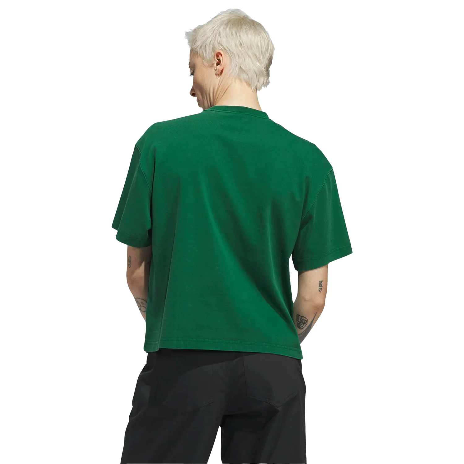 Adidas Women's Skate T Shirt Dark Green - Image 2