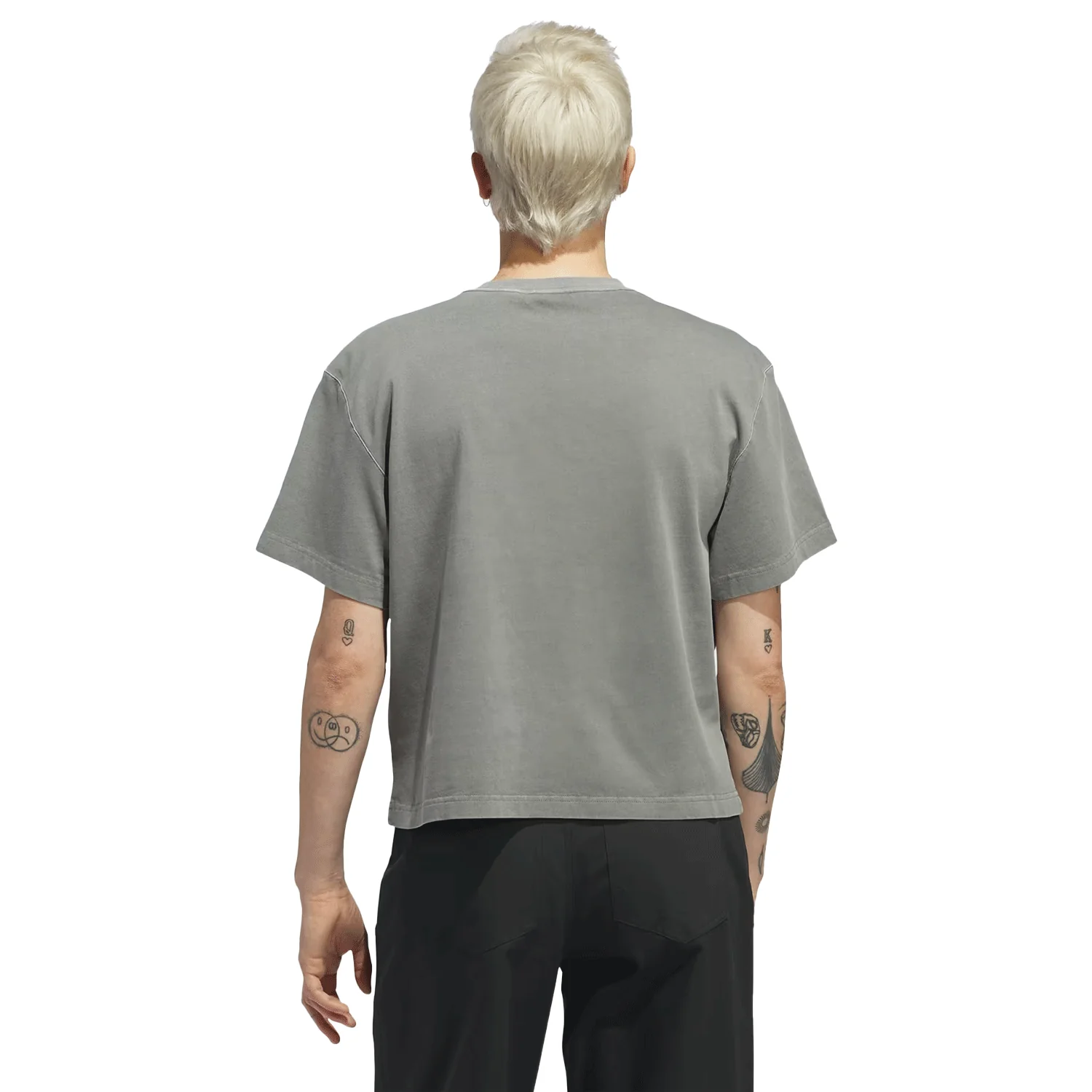 Adidas Women's Skate T Shirt Grey - Image 2