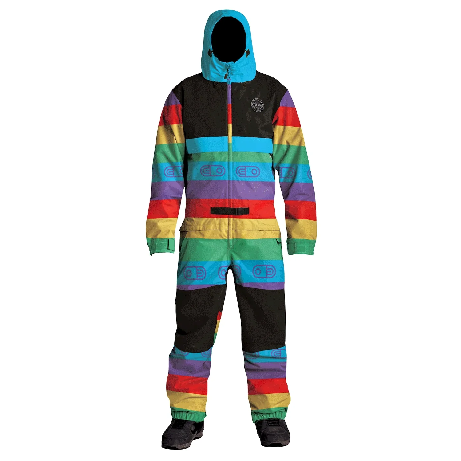 Airblaster Men's Kook One Piece Suit 2024 Rainbow Stripe - Image 2