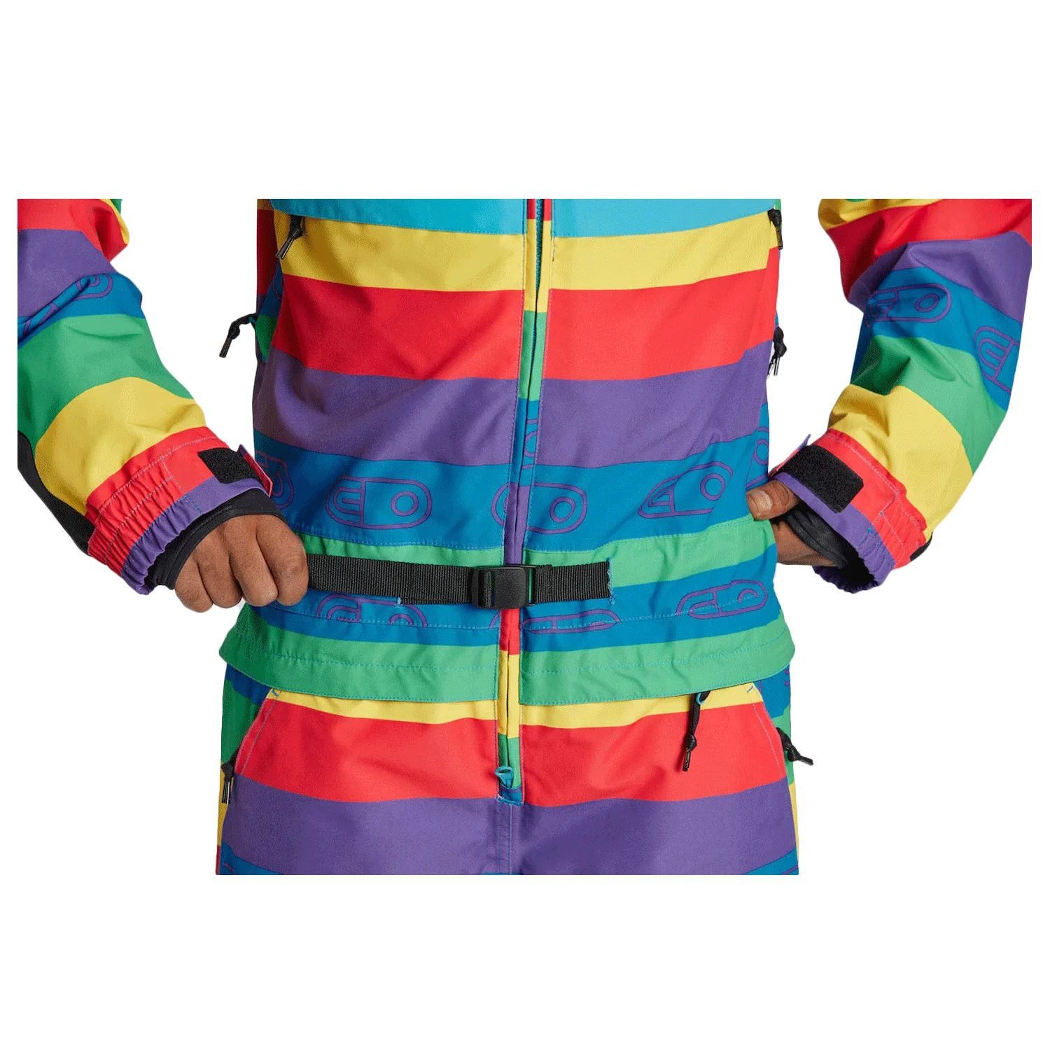 Airblaster Men's Kook One Piece Suit 2024 Rainbow Stripe - Image 3