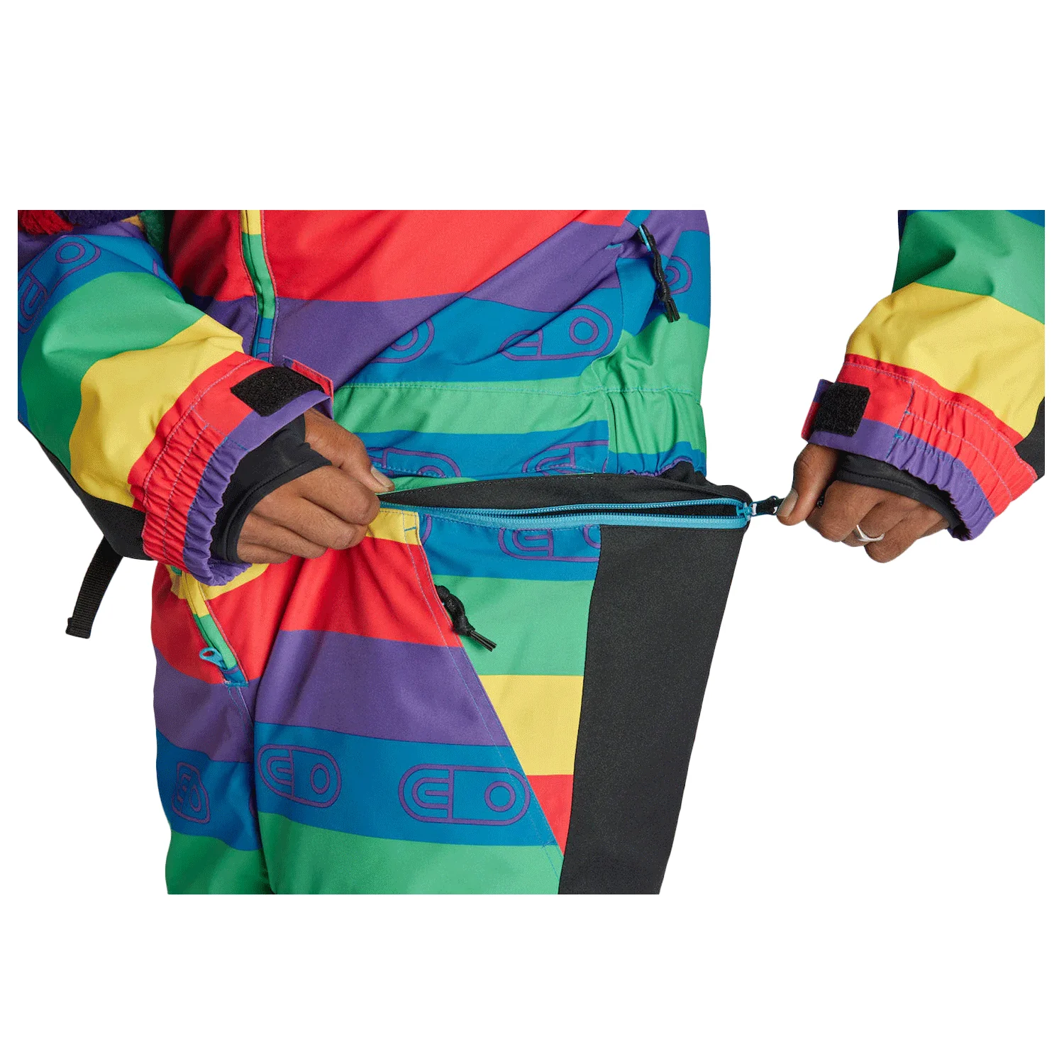 Airblaster Men's Kook One Piece Suit 2024 Rainbow Stripe - Image 4