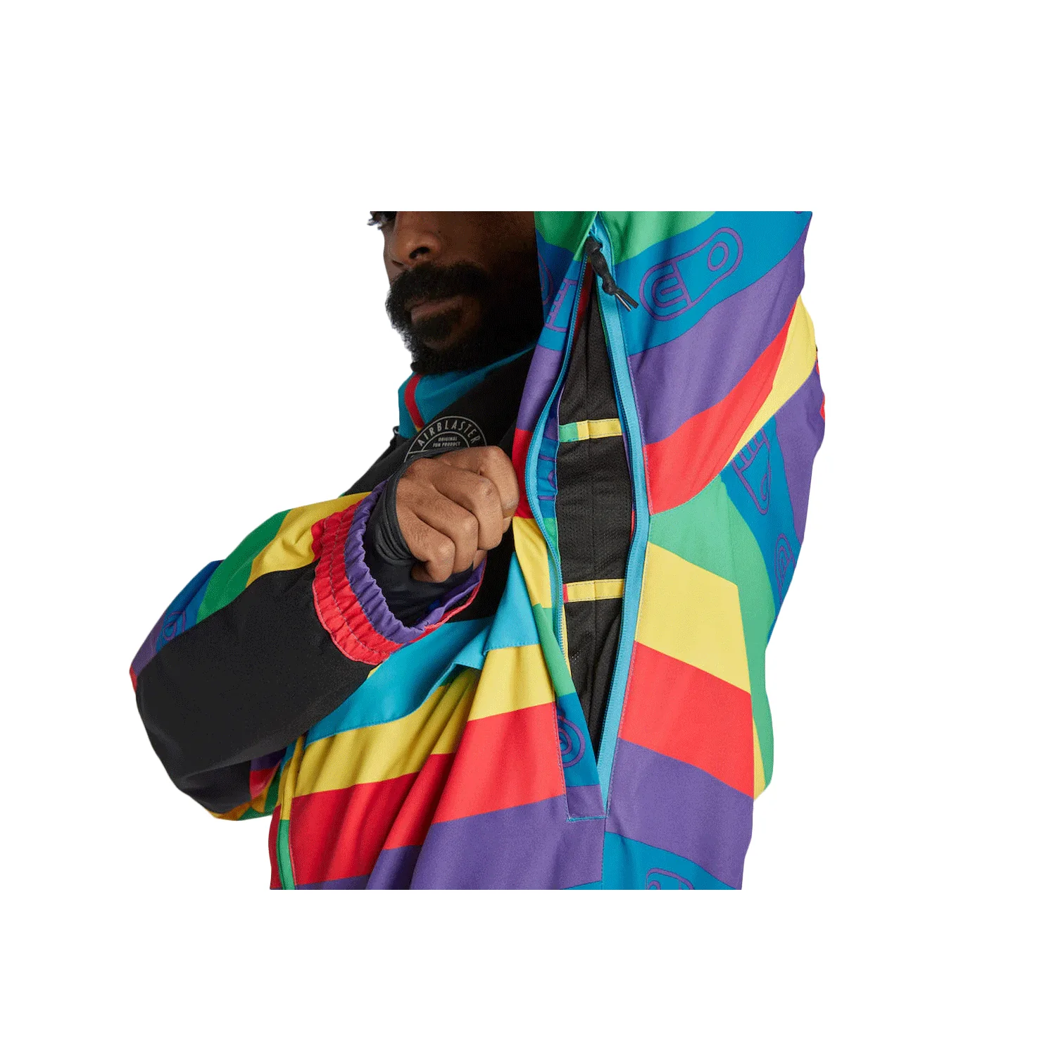 Airblaster Men's Kook One Piece Suit 2024 Rainbow Stripe - Image 5