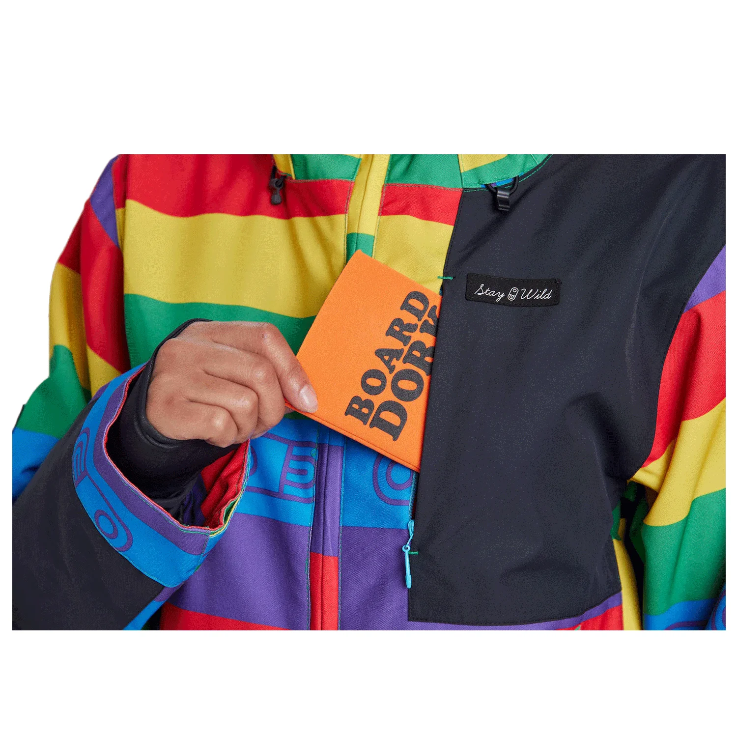 Airblaster Women's Stretch Freedom One Piece Suit 2024 Rainbow Stripe - Image 2