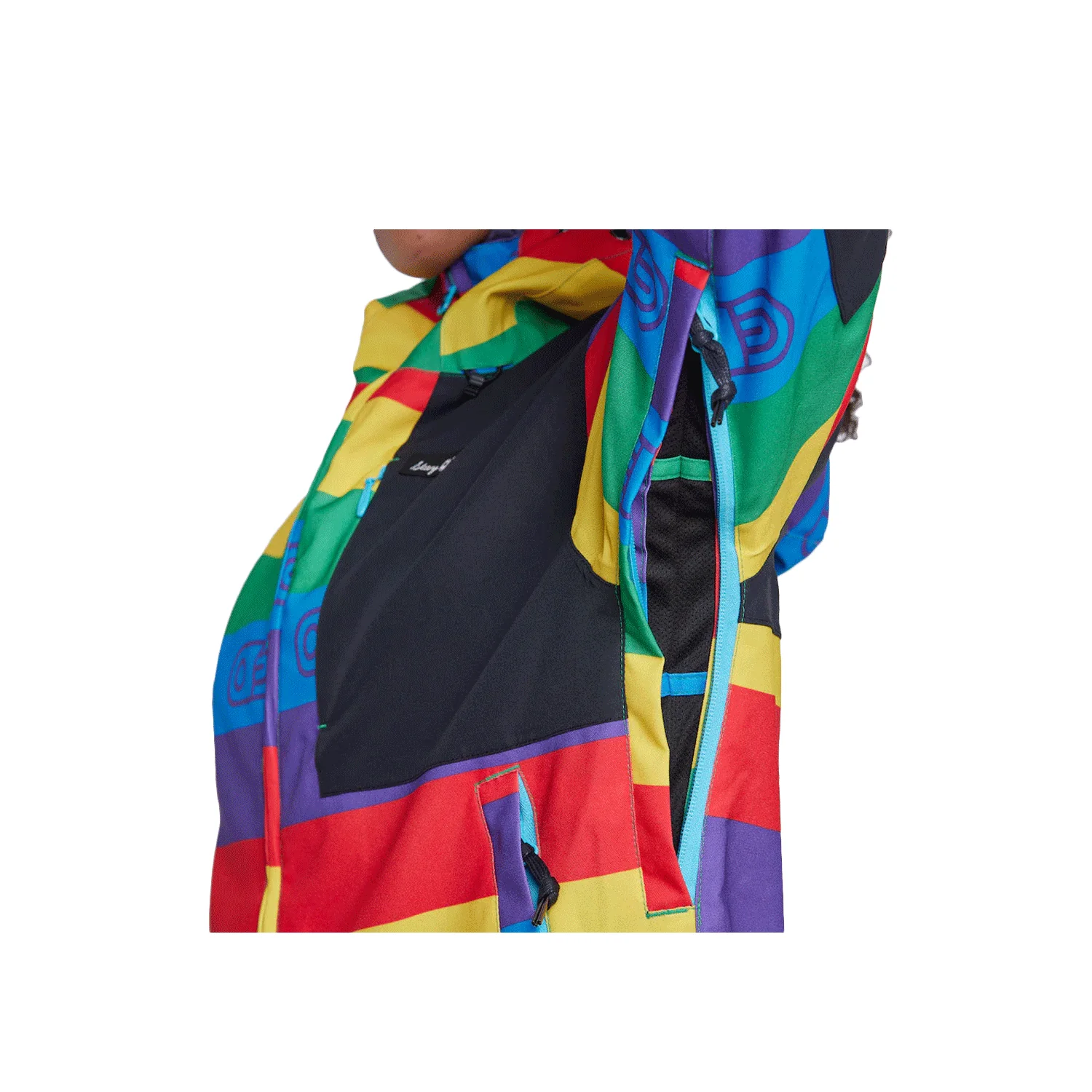 Airblaster Women's Stretch Freedom One Piece Suit 2024 Rainbow Stripe - Image 3