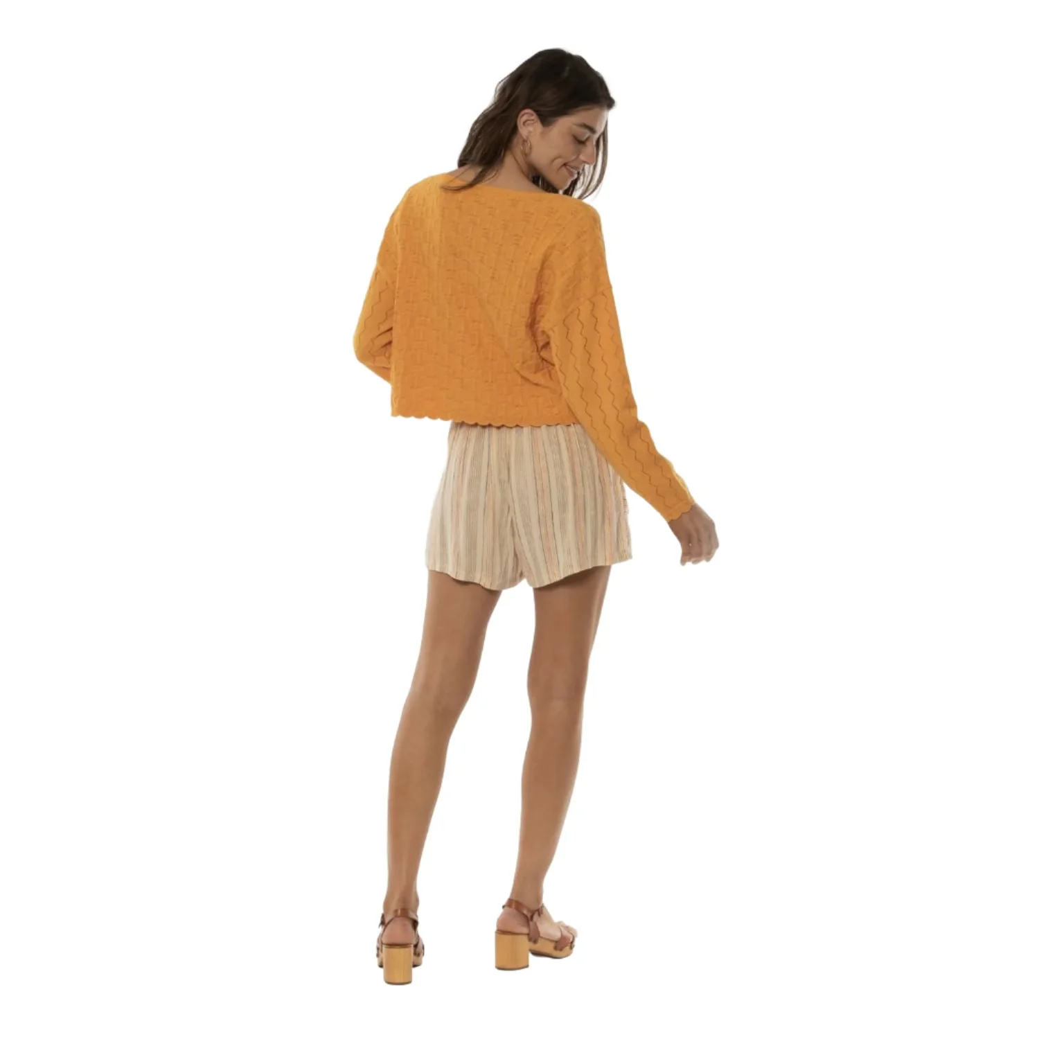 Amuse Society Women's Pacific Coast L/S Sweater Apricot Crush - Image 2
