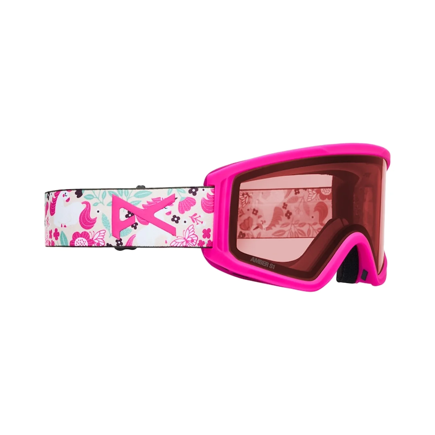 Anon Kids Tracker 2.0 Low Bridge Fit Goggles Unicorns/Pink Amber - Image 2