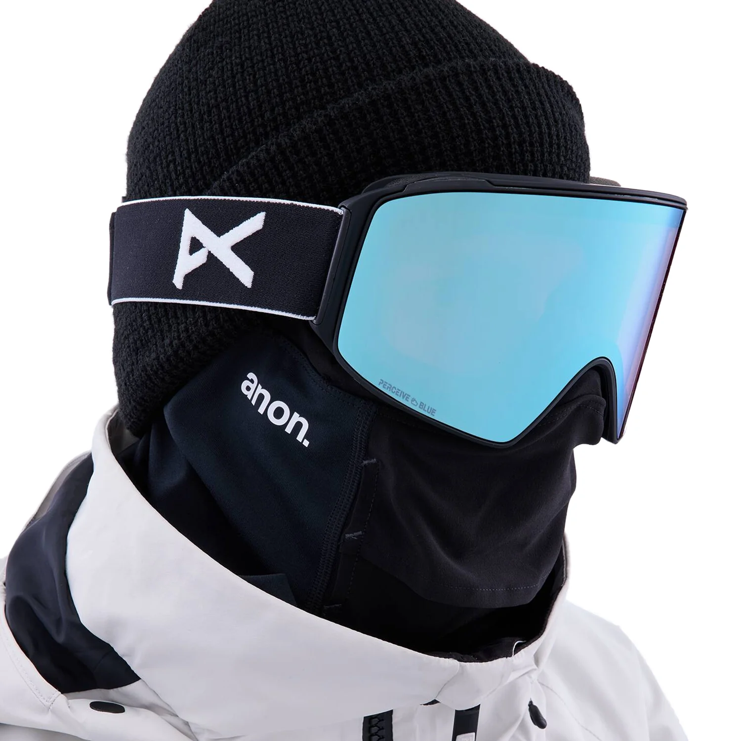 Anon M4 Cylindrical MFI Goggles Black/Perceive Variable Blue + Perceive Cloudy Pink - Image 2