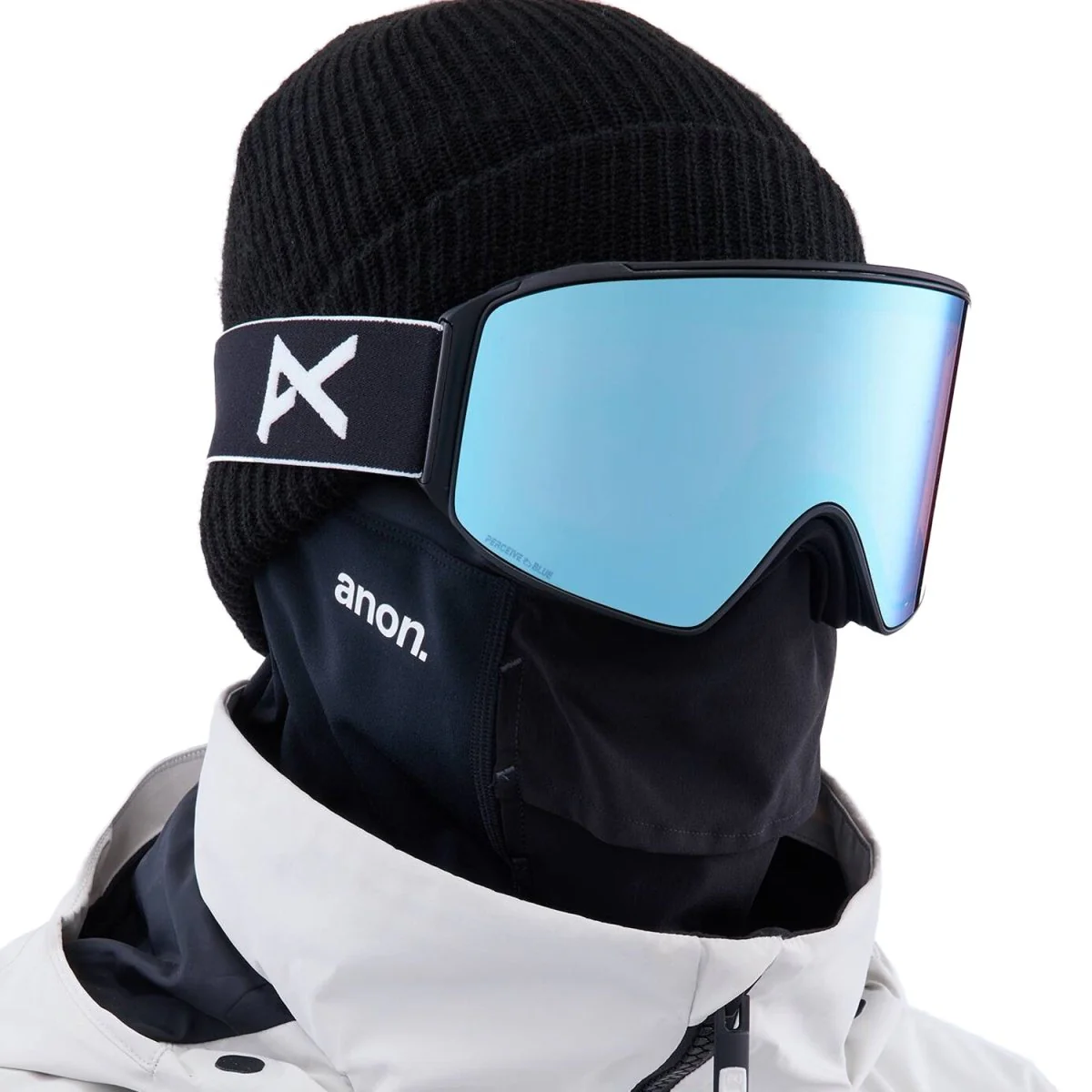 Anon M4 Cylindrical MFI Low Bridge Fit Goggles Black/Perceive Variable Blue + Perceive Cloudy Pink - Image 2