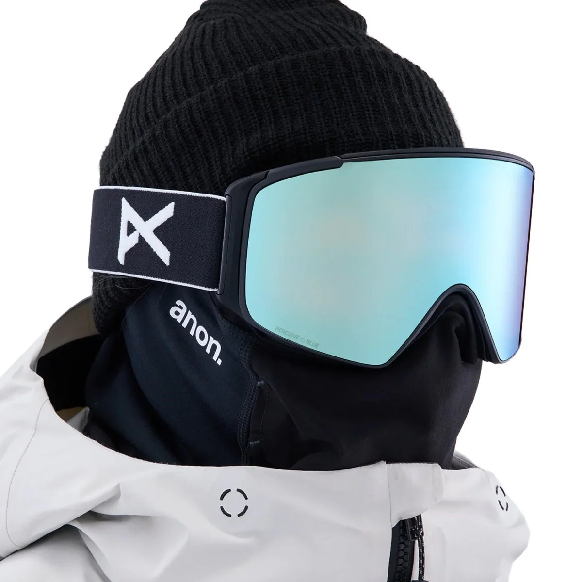 Anon M4S Cylindrical MFI Low Bridge Fit Goggles Black/Perceive Variable Blue + Perceive Cloudy Pink - Image 2
