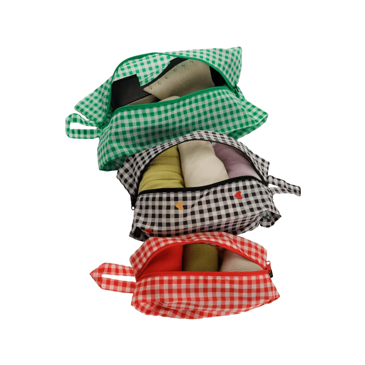 Baggu 3D Zip Bag Set Gingham - Image 2