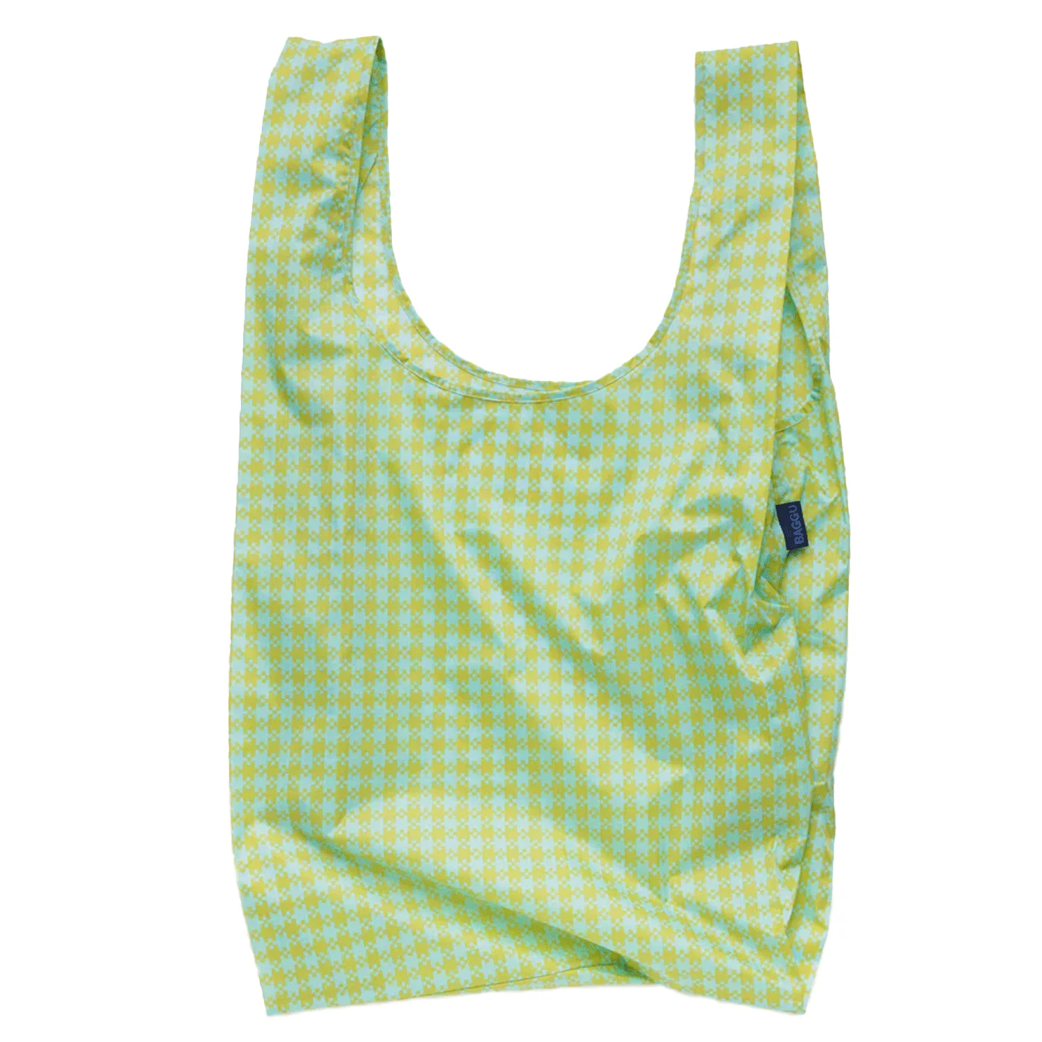 Baggu Big Baggu Packable Bag Mint Pixel Gingham
