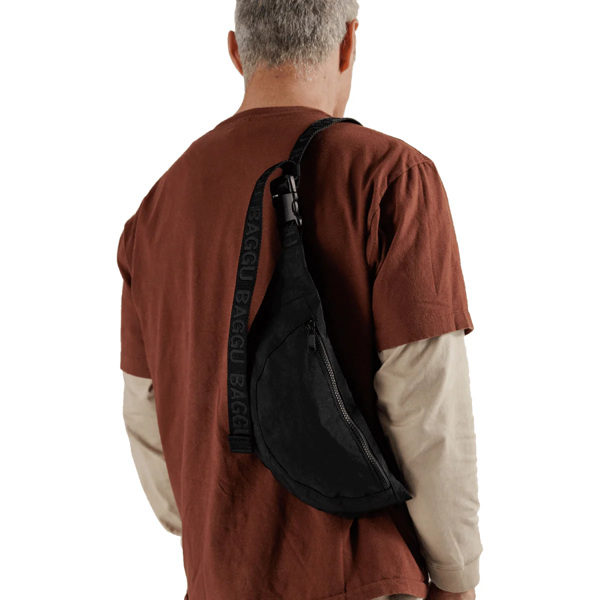 Baggu Large Nylon Crescent Bag Black - Image 2
