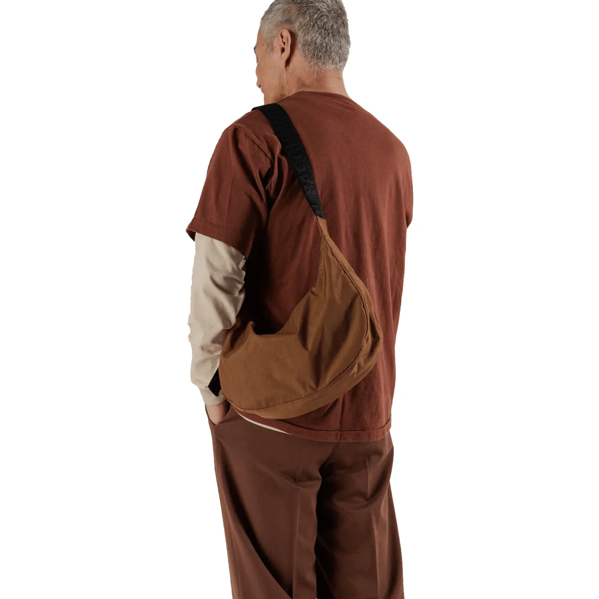 Baggu Medium Nylon Crescent Bag Brown - Image 2